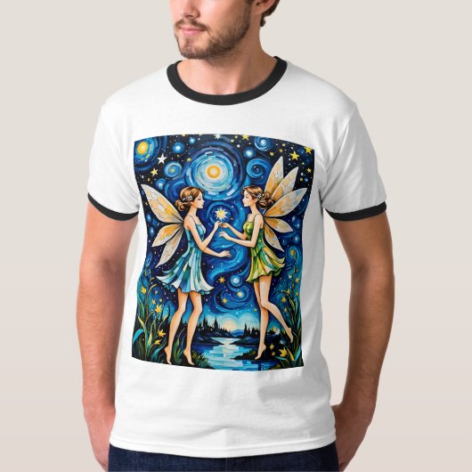 Feeën delen sterren Night Sky Shirt (Voorkant)
