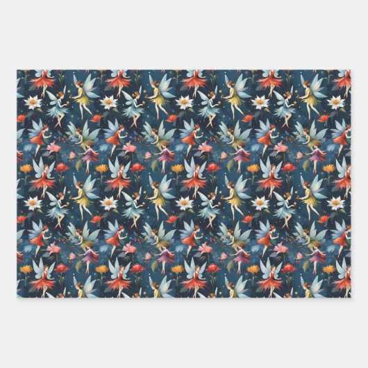  feeën en bloemen inpakpapier vel (Voorkant 3)