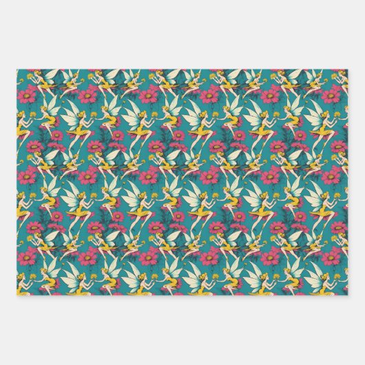  feeën en bloemen inpakpapier vel (Voorkant 2)