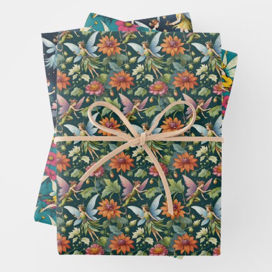  feeën en bloemen inpakpapier vel (In situ)