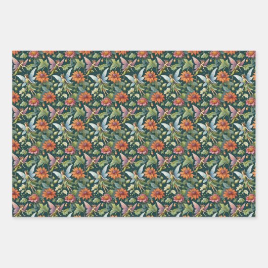  feeën en bloemen inpakpapier vel (Voorkant)