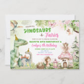 Feeën en Dinosaurussen Gezamenlijke Verjaardag Jon Kaart (Voorkant)