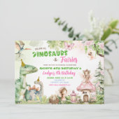 Feeën en Dinosaurussen Gezamenlijke Verjaardag Jon Kaart (Staand voorkant)