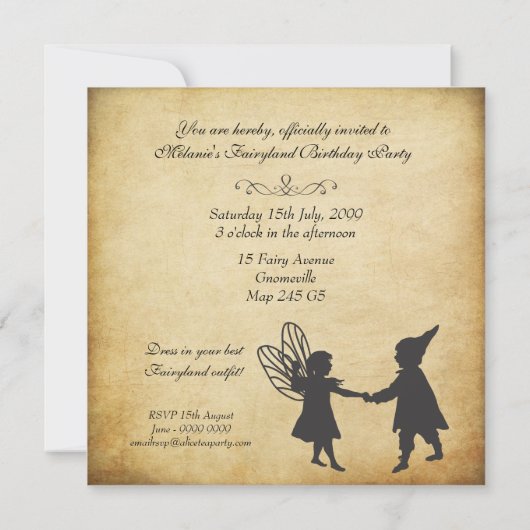 feeën en gnomen Birthday Garden Tea Party Kaart (Achterkant)