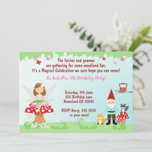 Feeën- en kabouterbosfeest | UITNODIGING (Staand voorkant)