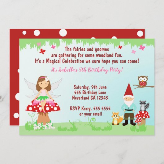 Feeën- en kabouterbosfeest | UITNODIGING (Voorkant / Achterkant)