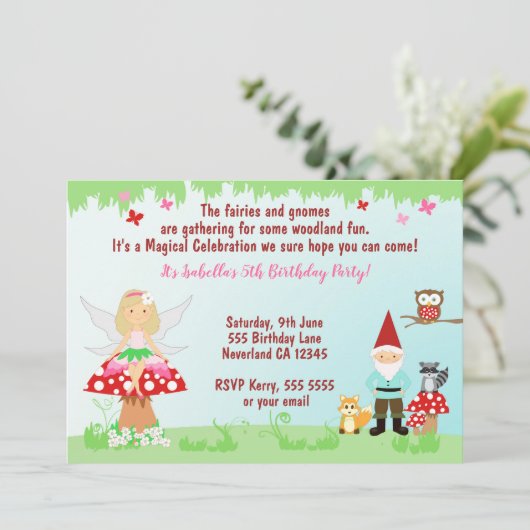 Feeën- en kabouterbosfeest | UITNODIGING (Staand voorkant)