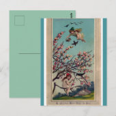  feeën en kersenbloesems Gelukkig Nieuwjaar Briefkaart (Voorkant / Achterkant)