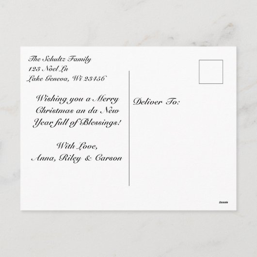 Feeën en kerstbomen in het betoverde bos feestdagenkaart (Achterkant)