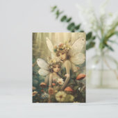 Feeën en paddenstoelen in de Bossen Briefkaart (Staand voorkant)