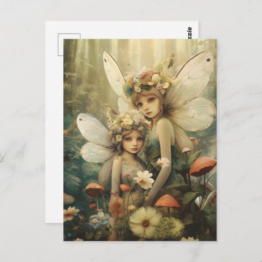 Feeën en paddenstoelen in de Bossen Briefkaart (Voorkant / Achterkant)