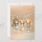  feeën en vrienden meisje verjaardagsfeestje kaart (Achterkant)