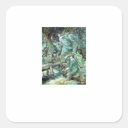 Feeën Fairycore Mode Esthetiek Goblincore Cot Vierkante Sticker (Voorkant)