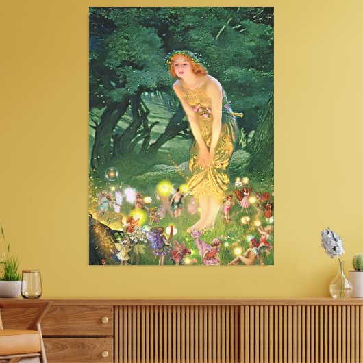 Feeën in het maanlicht canvas afdruk (Insitu (Woonkamer))