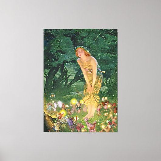 Feeën in het maanlicht canvas afdruk (Voorkant)