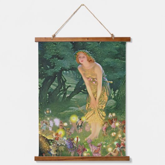 Feeën in het maanlicht hangend wandkleed (Voorkant)