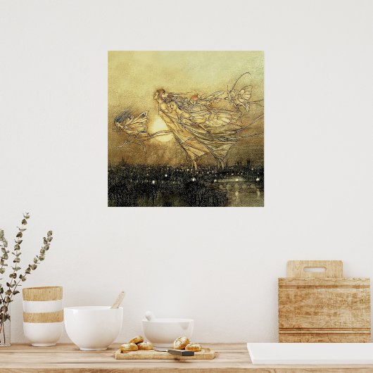 “Feeën in Kensington Gardens” van Arthur Rackham Poster (Keuken)