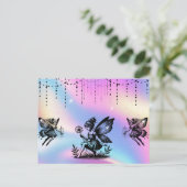 feeën in magische holografische fantasie briefkaart (Staand voorkant)