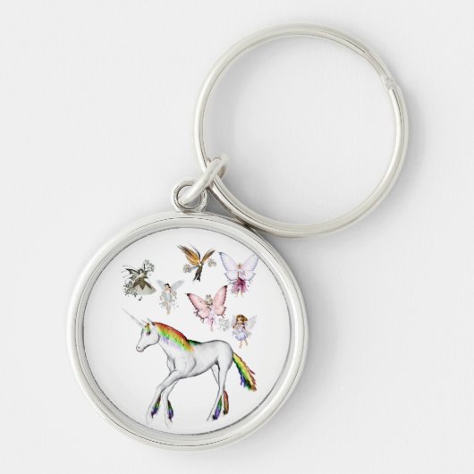 Feeën kleuren de eenhoorn sleutelhanger (Voorkant)