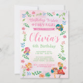 Feeën, magische verjaardagsuitnodiging kaart (Voorkant)