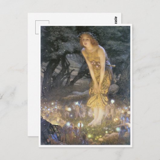 Feeën op Midzomernacht door Edward R. Hughes Briefkaart (Voorkant / Achterkant)