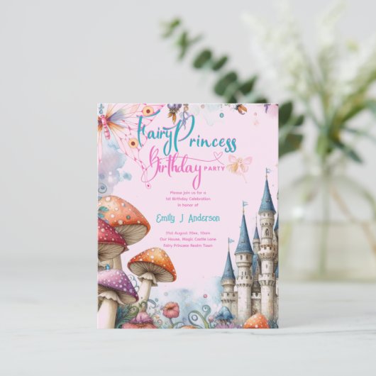 Feeën Prinses Feest Magische Verjaardags Borrel (Staand voorkant)