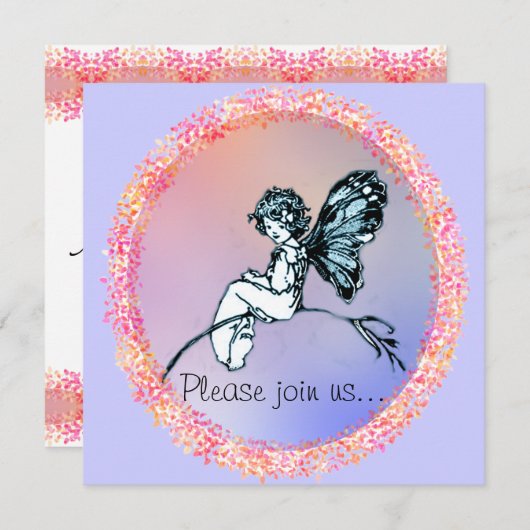   feeën, uitnodiging (Voorkant / Achterkant)