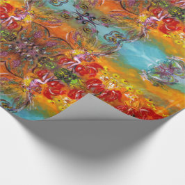 FEEËN VAN RODE BLOEMEN Floral Fantasy Kerstmis Cadeaupapier