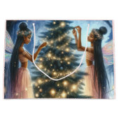 feeën versieren de kerstboom groot cadeauzakje (Voorkant)