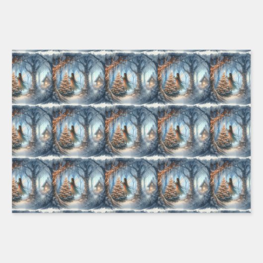  feeën versieren de kerstboom inpakpapier vel (Voorkant 2)