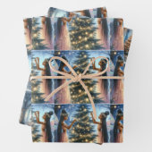  feeën versieren de kerstboom inpakpapier vel (In situ)