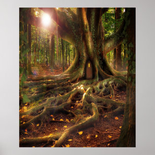 Feeën, Wicca, Heidens, Zonnig Bos Poster