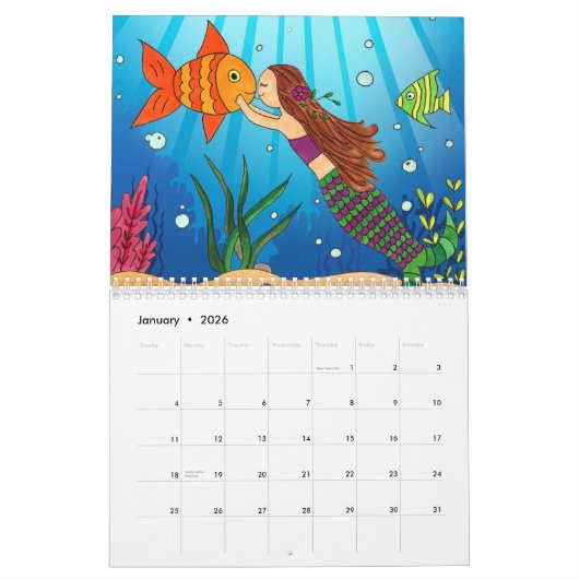 Feeën, zeemeerminnen en prinsessen 2025 Kalender (Jan 2026)