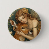 Feeënomhelzing-Natuurhart Ronde Button 5,7 Cm (Voorkant)