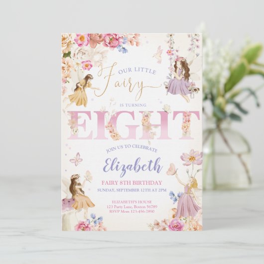 Feeëntuin Verjaardag Kaart (Staand voorkant)