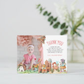 Feeërieke bos verjaardagsfoto bedankt briefkaart (Staand voorkant)