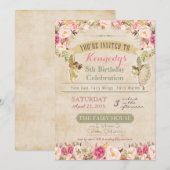  feeërieke verjaardagsuitnodiging kaart (Voorkant / Achterkant)