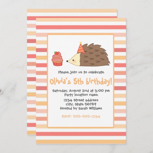 Feegel en cupcake kaart (Voorkant / Achterkant)