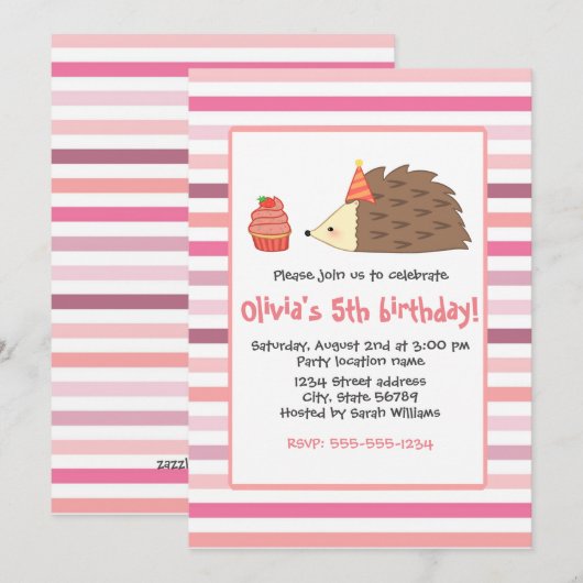 Feegel en cupcake kaart (Voorkant / Achterkant)