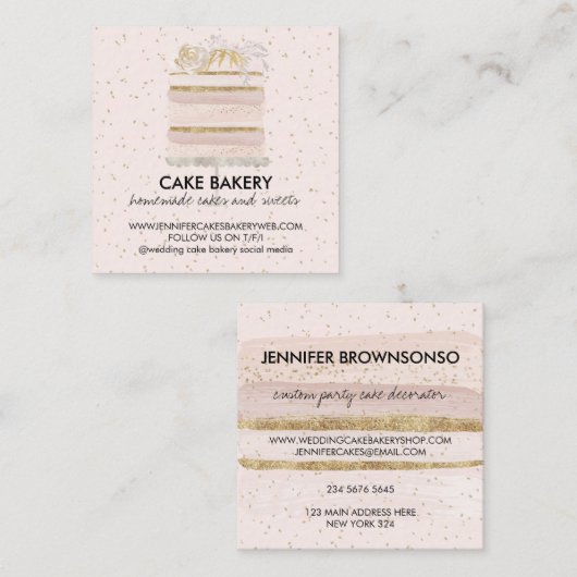 Feekbekerbekerbekerbekertje Vierkante Visitekaartje (Voorkant / Achterkant)