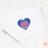 Feel Better, rode en blauwe harten op hart sticker (Envelop)