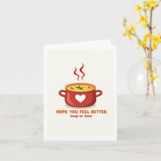 Feel Better Souper Soon Kaart (Gele Bloem)