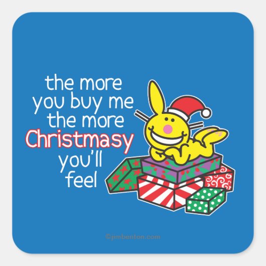 Feel Christmasy Vierkante Sticker (Voorkant)