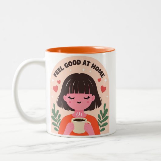 Feel good at home Mug Tweekleurige Koffiemok (Links)