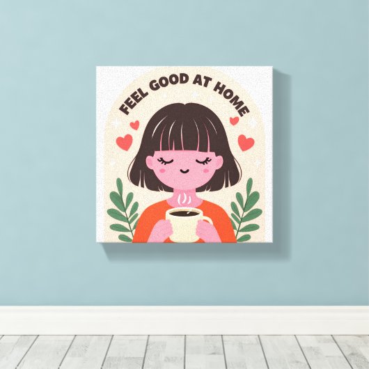 feel good at home wall print art (Insitu (Houten vloer))