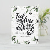 Feel My Love citaten met pandakunst Bedankkaart (Staand voorkant)