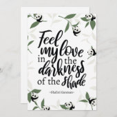 Feel My Love citaten met pandakunst Bedankkaart (Voorkant / Achterkant)