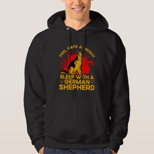 Feel safe at Night sleep with a German Shepherd Hoodie (Voorkant)