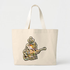 Feel the Blues - Artistiek gitaarontwerp Grote Tote Bag
