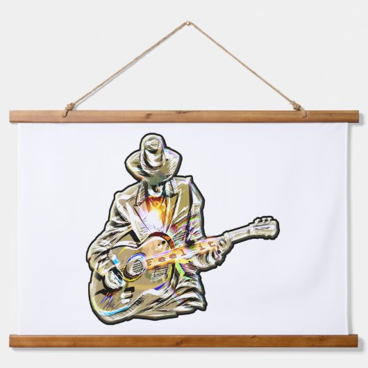 Feel the Blues - Artistiek gitaarontwerp Hangend Wandkleed (Voorkant)